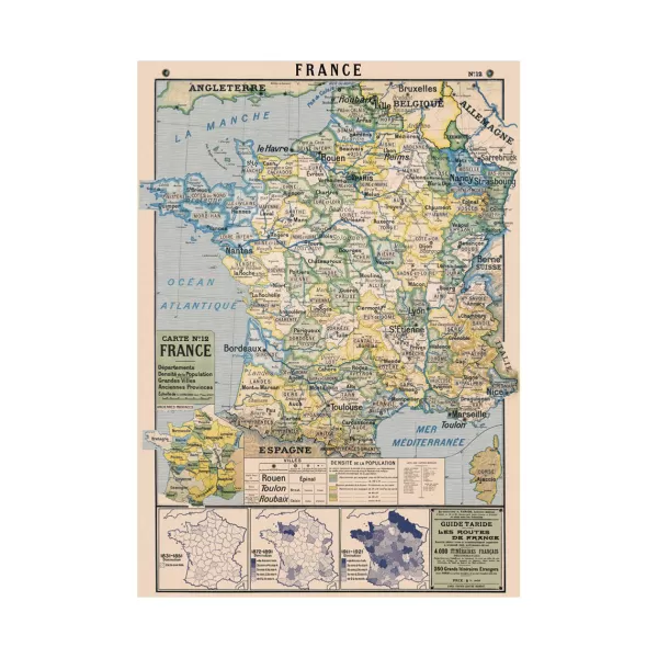 Discount Sélectionné par Fleux Affiche Cavallini Carte De France - 50 X 70 Cm