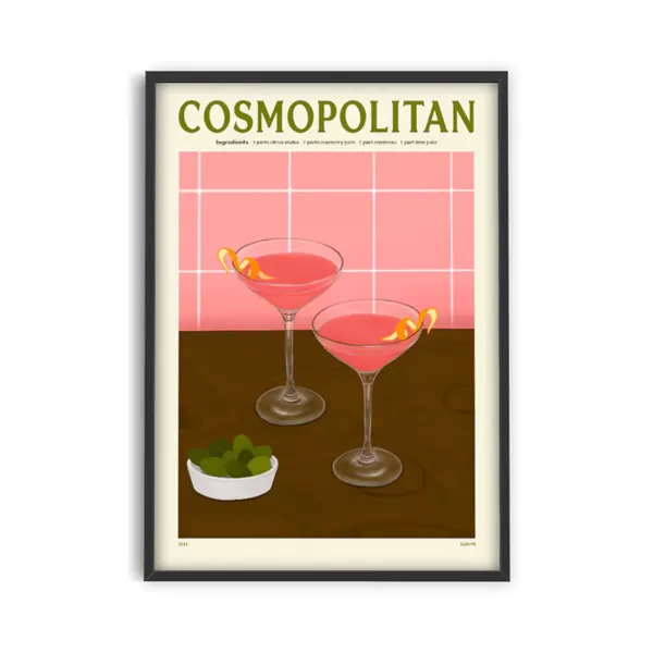 Fashion PSTR Studio Affiche Cocktail - Elin Pk - Cosmopolitan