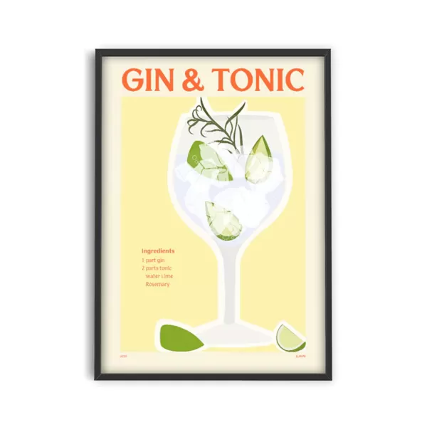 Sale PSTR Studio Affiche Cocktail - Elin Pk - Gin & Tonic