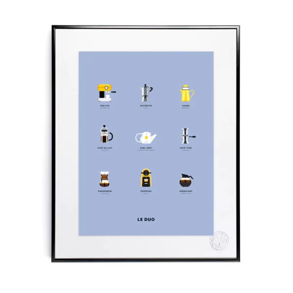 Best Image Republic Affiche Le Duo Cafe - 40 X 50 Cm