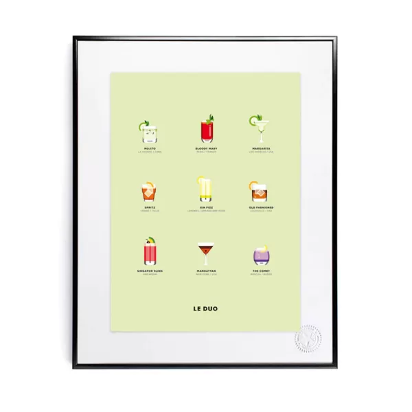 Shop Image Republic Affiche Le Duo Cocktails - 40 X 50 Cm