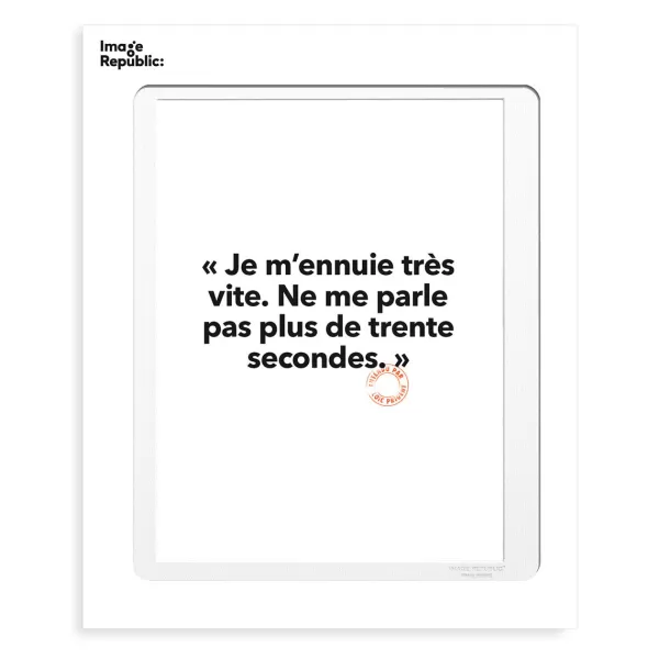 Shop Image Republic Affiche Loic Prigent Je M'Ennuie - 30 X 40 Cm