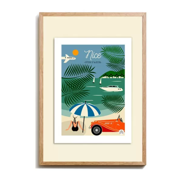 Flash Sale Les Petits Yéyés Affiche Nice Bain De Mer - 30 X 40 Cm