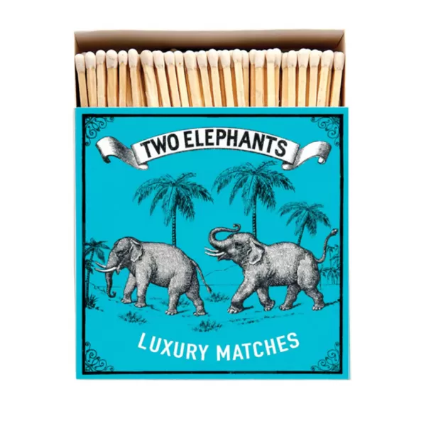 Clearance Archivist Gallery Allumettes Two Elephants On Blue