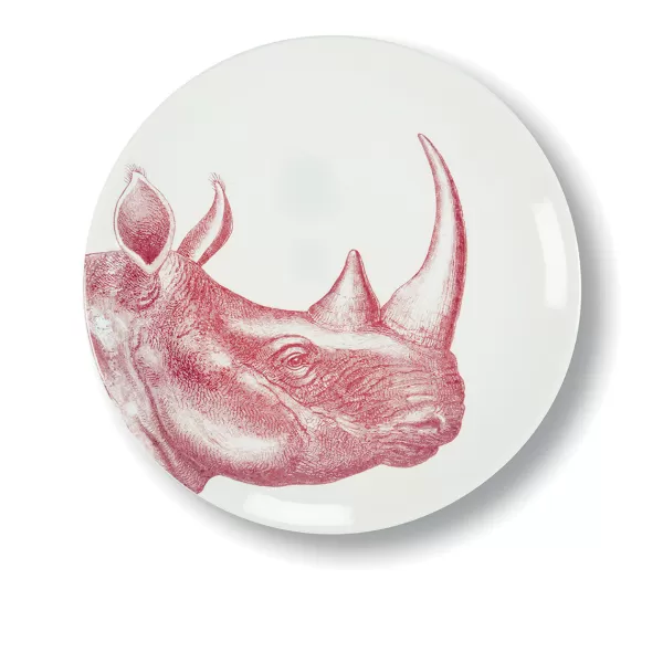 Cheap Sélectionné par Fleux Assiette Plate Rhinoceros En Porcelaine - O 27 Cm