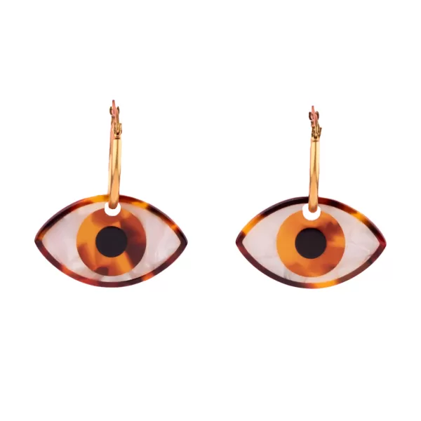 Hot Coucou Suzette Boucles D'Oreilles Oeil - Marron