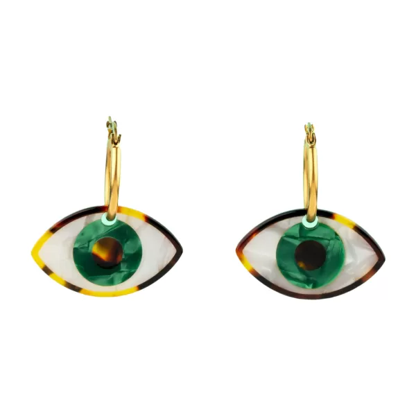 Sale Coucou Suzette Boucles D'Oreilles Oeil - Vert