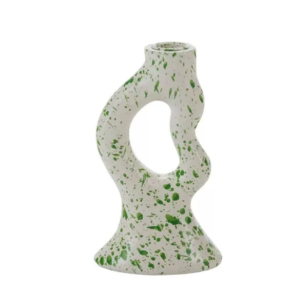 Fashion Sélectionné par Fleux Bougeoir Tachete - H 17 Cm - Rose Et Vert