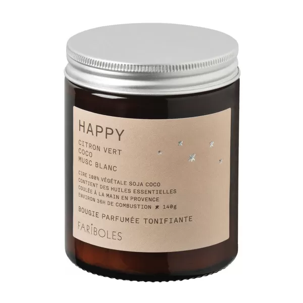 Shop Fariboles Bougie Parfumee Happy 140 G - Citron Vert, Coco & Musc