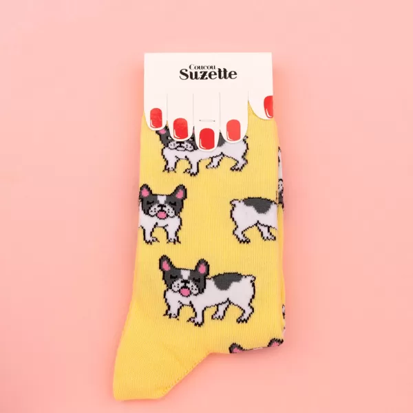 Cheap Coucou Suzette Chaussettes Bouledogue 35/44 - Jaune