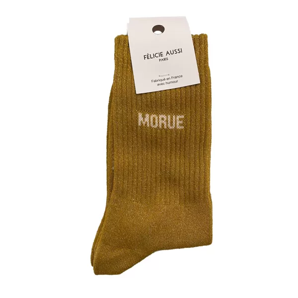 Hot Félicie Aussi Chaussettes Morue A Paillettes 36/40 - Curry