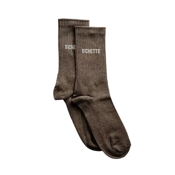 Store Félicie Aussi Chaussettes Paillettes Bichette 36/40 - Marron