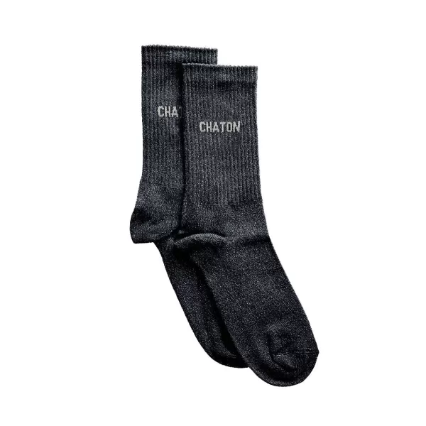 Fashion Félicie Aussi Chaussettes Paillettes Chaton 36/40 - Noir