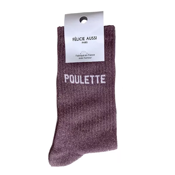 Fashion Félicie Aussi Chaussettes Poulette A Paillettes 36/40 - Raisin