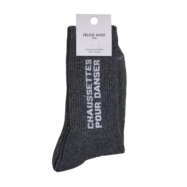 Cheap Félicie Aussi Chaussettes Pour Danser Paillettes 36/40 - Anthracite