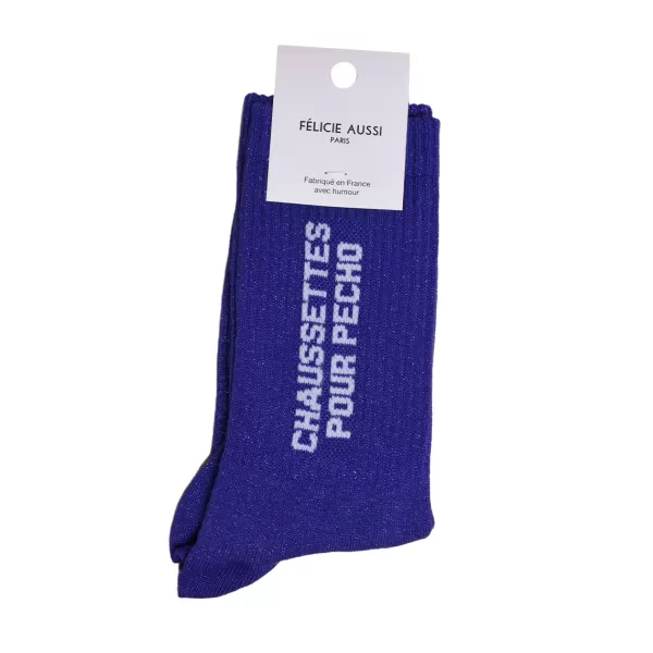 Shop Félicie Aussi Chaussettes Pour Pecho Paillettes 36/40 - Bleu