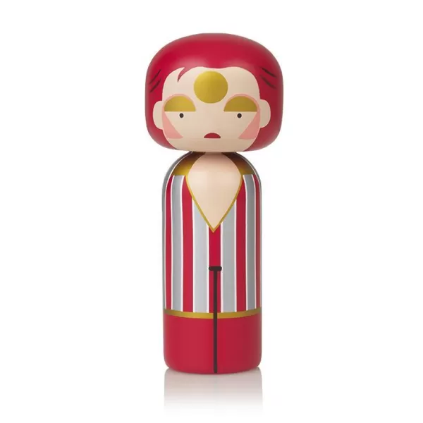 Outlet Lucie Kaas Figurine En Bois - Kokeshi Sketch.Inc - Ziggy Stardust - 14.5 Cm