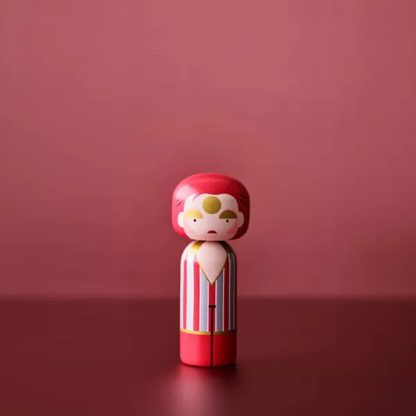 Outlet Lucie Kaas Figurine En Bois - Kokeshi Sketch.Inc - Ziggy Stardust - 14.5 Cm