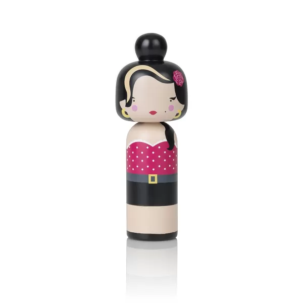 Store Lucie Kaas Figurine En Bois Kokeshi Sketch.Inc Amy - 16.5 Cm