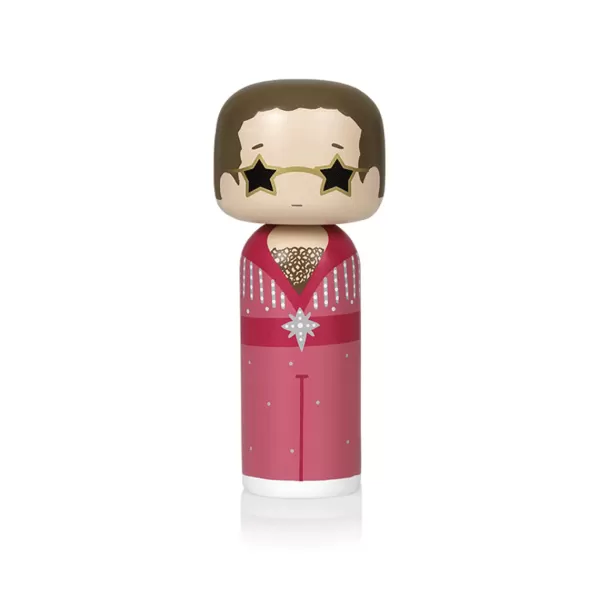 Outlet Lucie Kaas Figurine En Bois Kokeshi Sketch.Inc Elton Rose - 14.5 Cm