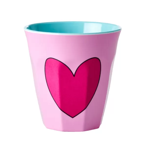 Fashion Rice Gobelet Coeur En Melamine - Rose