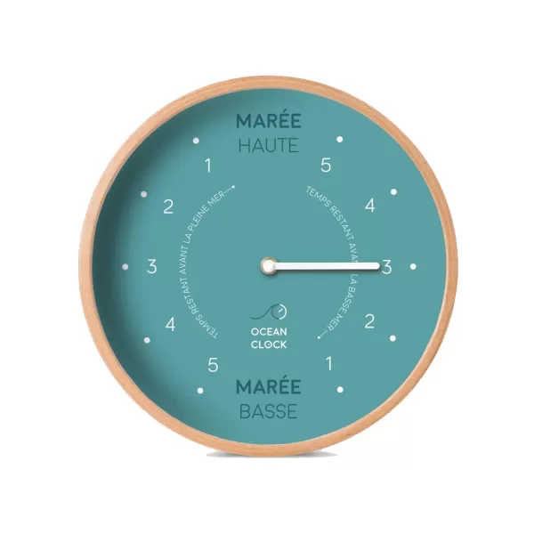 Store Ocean Clock Horloge Des Marees Artic Blue En Bois