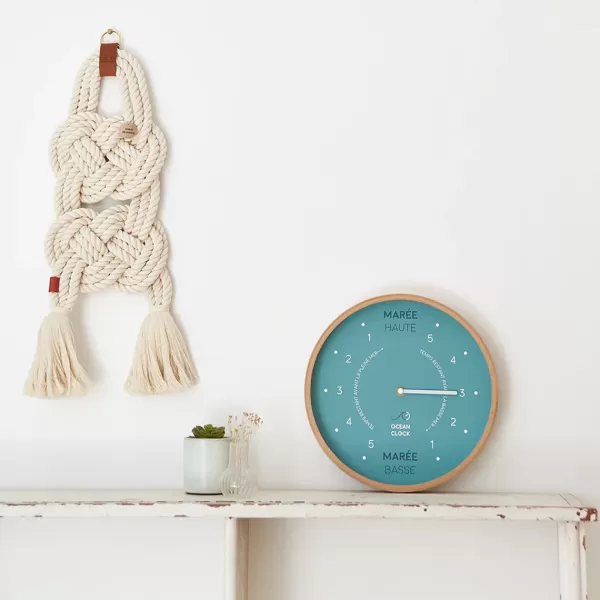 Store Ocean Clock Horloge Des Marees Artic Blue En Bois