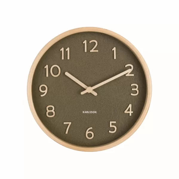 Clearance Sélectionné par Fleux Horloge Murale Pure Wood Grain S - Vert