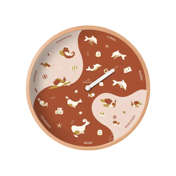 Outlet Ocean Clock Horloge Semaine Pour Enfant En Bois - Terracota