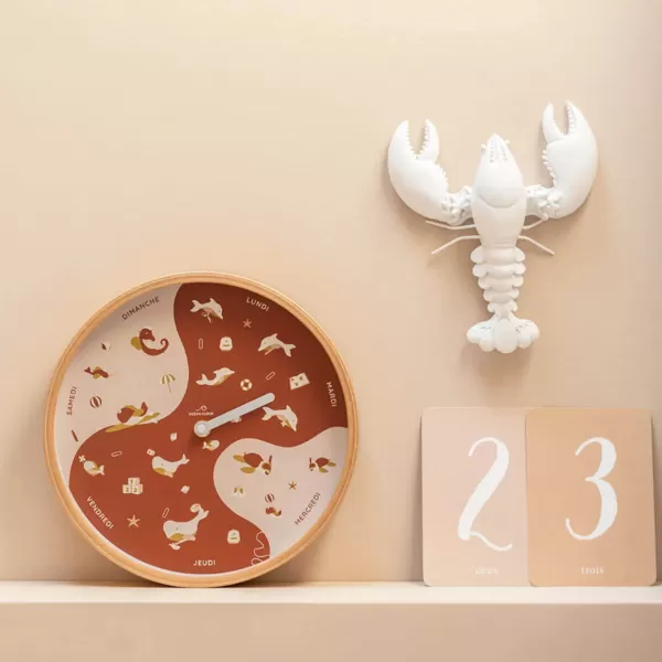 Outlet Ocean Clock Horloge Semaine Pour Enfant En Bois - Terracota