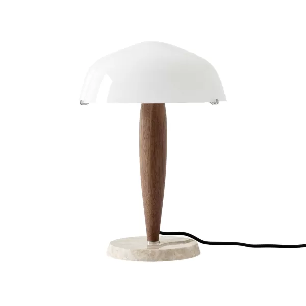 Sale And Tradition Lampe A Poser Herman Shy3 - Noyer & Marbre Creme