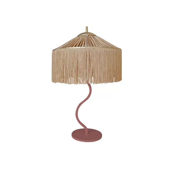 Shop Honoré Lampe De Table Kaa A Franges Dorees - Brun