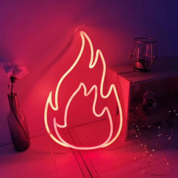 Best Sale Sélectionné par Fleux Lampe Murale Neon Led Fire - Rouge