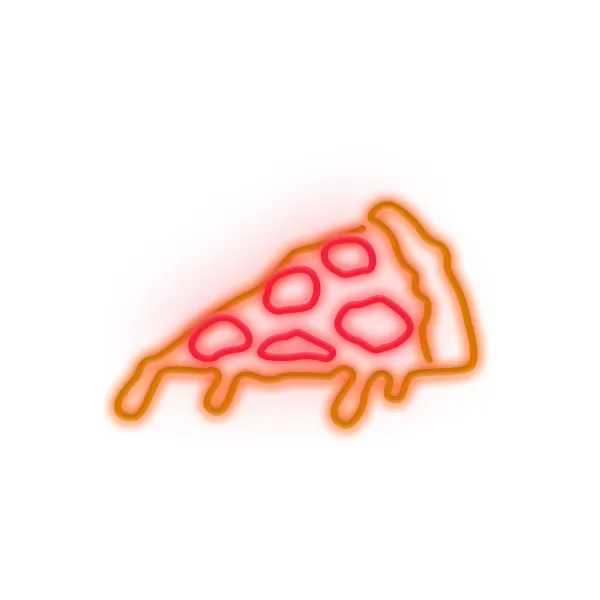 Online Sélectionné par Fleux Lampe Murale Neon Led Pizza - Orange