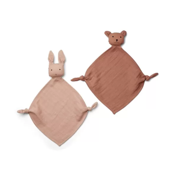 Best Sale Liewood Lot De 2 Doudous Yoko En Coton Biologique - Rose