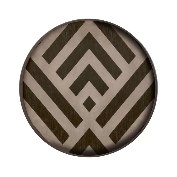 Cheap Ethnicraft Mini Plateau Graphite En Bois - Chevron - O 30 Cm