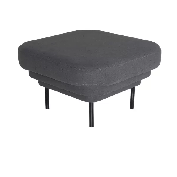 Hot ENOstudio Ottoman Cornice Tissu - Gris & Metal Noir