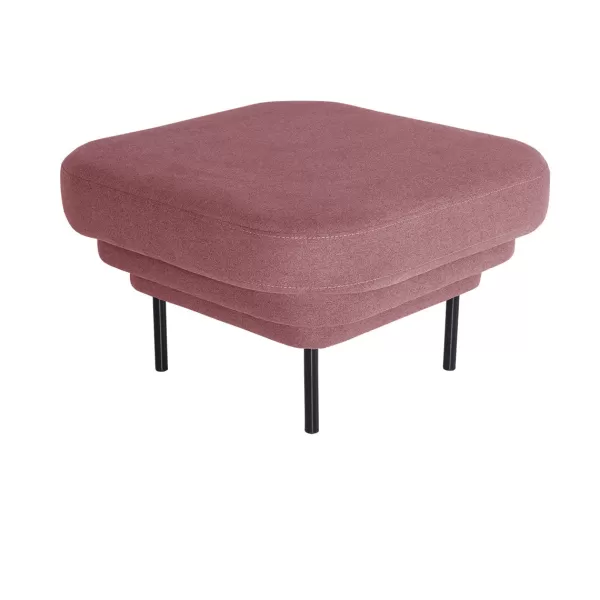 Clearance ENOstudio Ottoman Cornice Tissu - Rose & Metal Noir