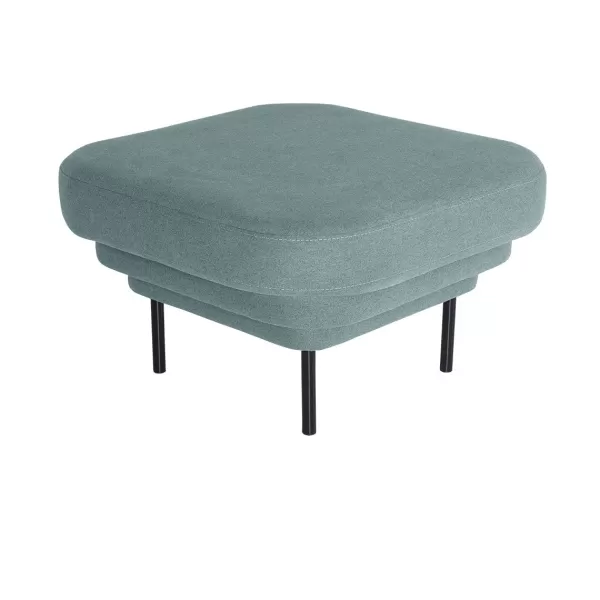 New ENOstudio Ottoman Cornice Tissu Bleu & Metal Noir