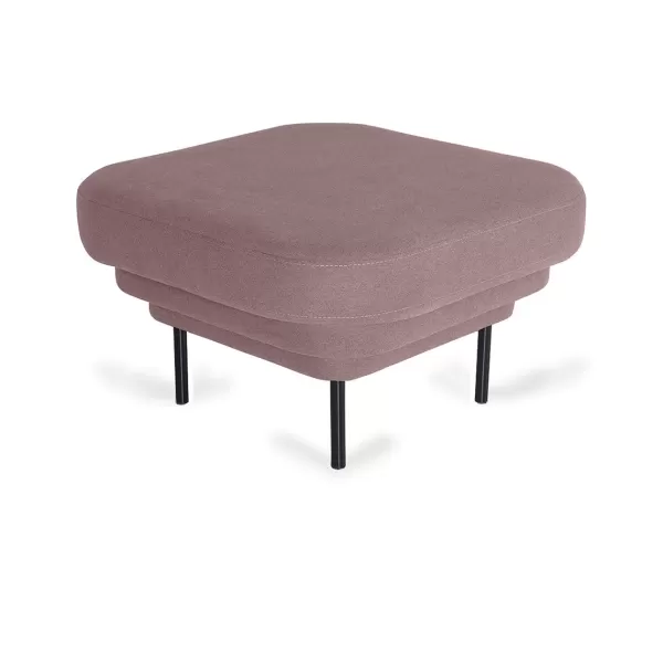 Clearance ENOstudio Ottoman Cornice Velours Rose & Metal Noir