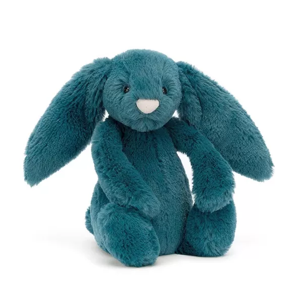 Outlet Jellycat Peluche Lapin Bashful - H 18 Cm - Mineral Bleu