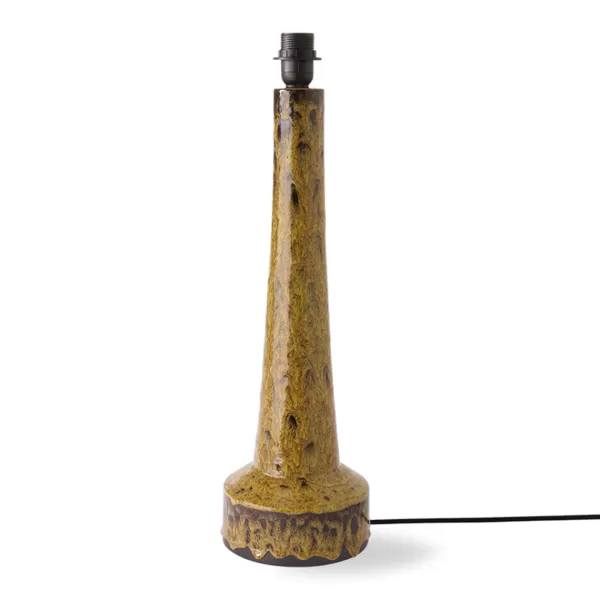 Best Sale HK Living Pied De Lampe Retro En Gres - Moutarde