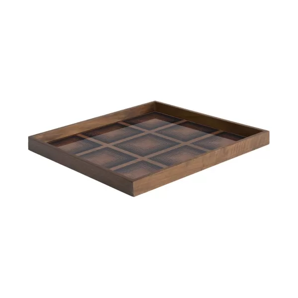 New Ethnicraft Plateau Carre En Verre Ink Squares