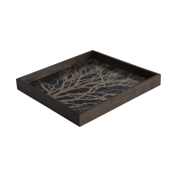 Hot Ethnicraft Plateau En Bois Black Slice - Marron