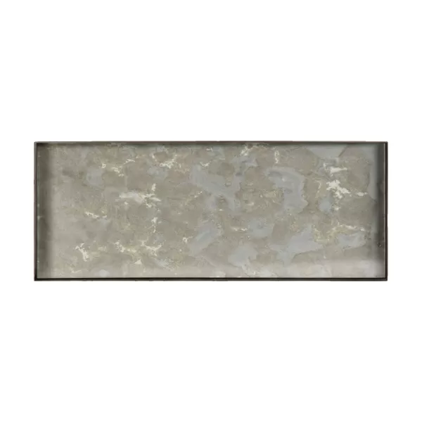 Hot Ethnicraft Plateau En Verre Fossil Organic - Gris