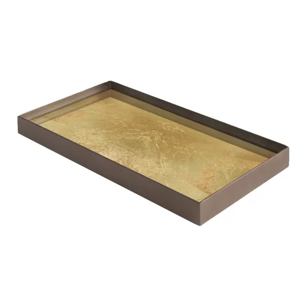 Shop Ethnicraft Plateau En Verre Gold Leaf - Dore