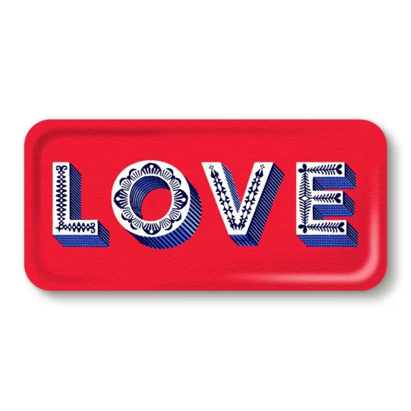 Cheap Sélectionné par Fleux Plateau Love - 32 X 15 Cm - Rouge