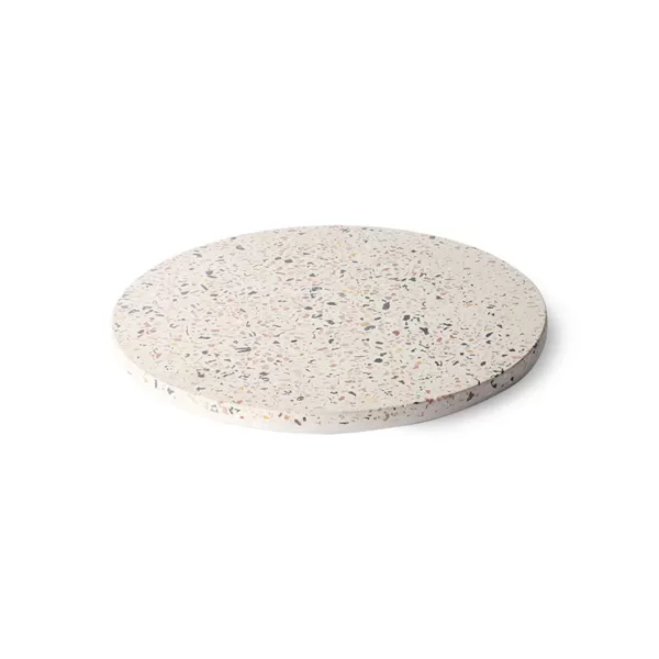 New HK Living Plateau Rond En Beton - Terrazzo