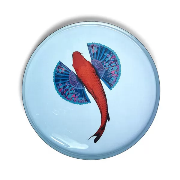 Outlet Gangzai Plateau Rond Fishkoi En Fer - O 33 Cm