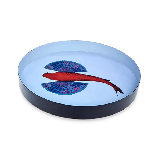 Outlet Gangzai Plateau Rond Fishkoi En Fer - O 33 Cm